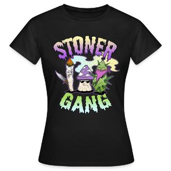 Stoner gang joint herbe floraison champignon magique stoner - T-shirt Femme - noir - Devant - AI Model Female 172 dark (172cm)