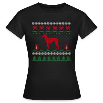 Cadeau de lévrier moche de lévriers de Noël - T-shirt Femme - noir - Devant - AI Model Female 172 dark (172cm)