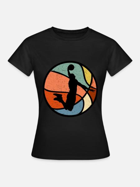 T-shirt cadeau de joueur de basket rétro vintage - T-shirt Femme - noir