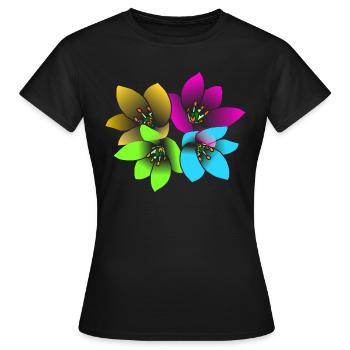 Fleurs Fleurs Floral Floral Floral Bouquet Floral - T-shirt Femme - noir - Devant - AI Model Female 172 dark (172cm)