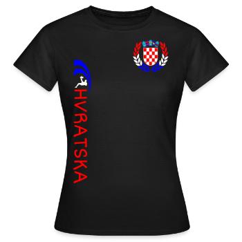 Croatie Football - T-shirt Femme - noir - Devant - AI Model Female 172 dark (172cm)