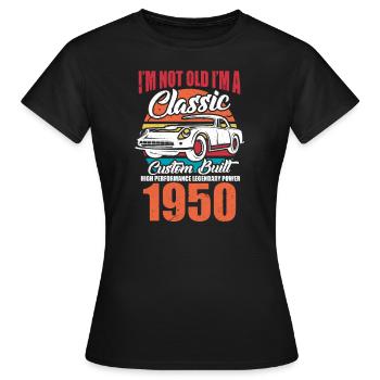 1950 Classic Car - Frauen T-Shirt - Schwarz - Vorne - AI Model Female 172 dark (172cm)