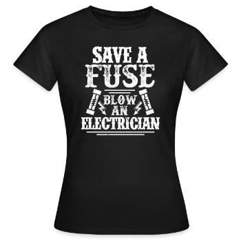 Electrician Electricity Electrics Electronics Gift - Women's T-Shirt - black - Front - AI Model Female 172 dark (172cm)