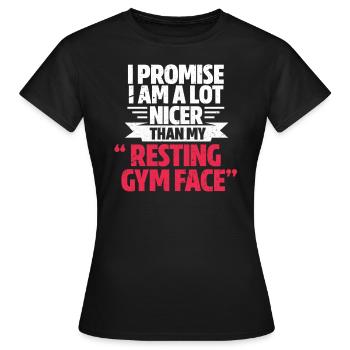 Gym - T-shirt Femme - noir - Devant - AI Model Female 172 dark (172cm)