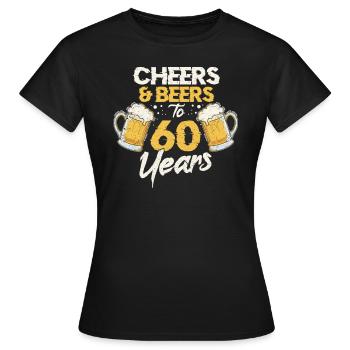 60. Geburtstag Bier - Frauen T-Shirt - Schwarz - Vorne - AI Model Female 172 dark (172cm)