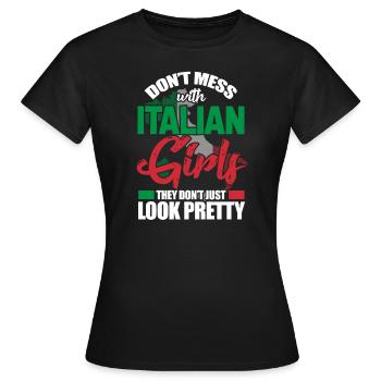 Italien Italien Italien Italien cadeau - T-shirt Femme - noir - Devant - AI Model Female 172 dark (172cm)