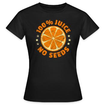 Cadeau végétarien végétalien au jus d'orange - T-shirt Femme - noir - Devant - AI Model Female 172 dark (172cm)