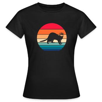Frettchen - Frauen T-Shirt - Schwarz - Vorne - AI Model Female 172 dark (172cm)
