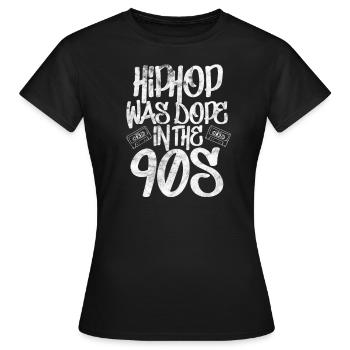 90s Hip Hop Rap Old School Retro Gift - T-shirt Femme - noir - Devant - AI Model Female 172 dark (172cm)