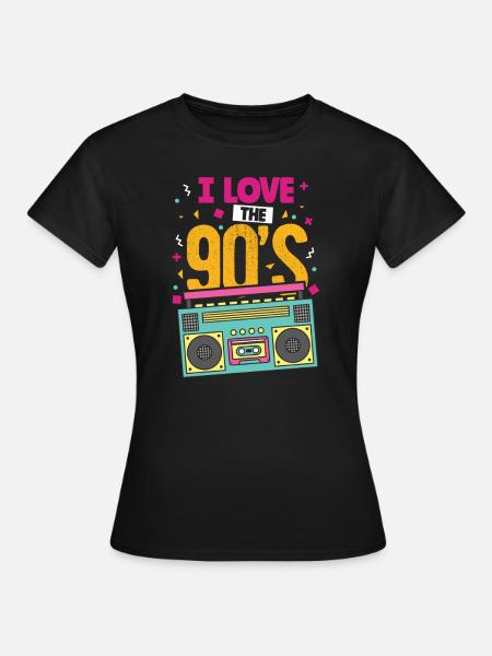 90er Jahre - Frauen T-Shirt - Schwarz