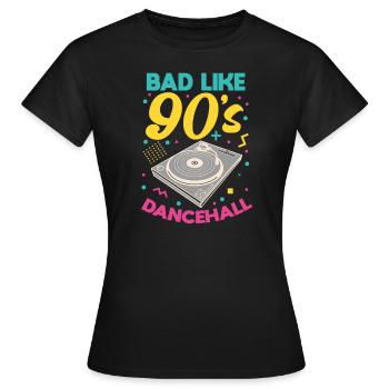 90er Jahre Dancehall - Frauen T-Shirt - Schwarz - Vorne - AI Model Female 172 dark (172cm)