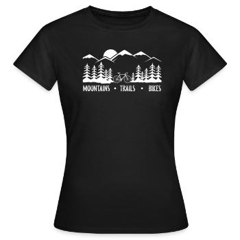Pistes de VTT - T-shirt Femme - noir - Devant - AI Model Female 172 dark (172cm)
