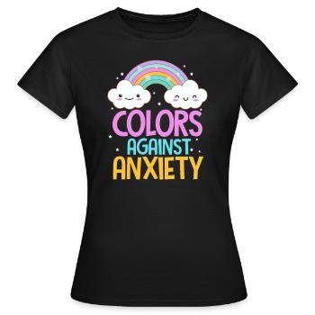 Anxiété Anxiété Déprimé Anxieux Cadeau - T-shirt Femme - noir - Devant - AI Model Female 172 dark (172cm)