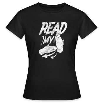 Langue des signes ASL Langue des signes sourde - T-shirt Femme - noir - Devant - AI Model Female 172 dark (172cm)