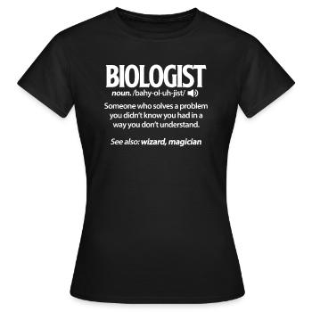 Biologe - Frauen T-Shirt - Schwarz - Vorne - AI Model Female 172 dark (172cm)