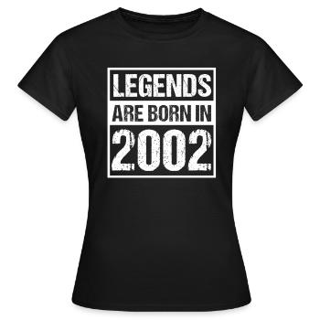 2002 - Frauen T-Shirt - Schwarz - Vorne - AI Model Female 172 dark (172cm)