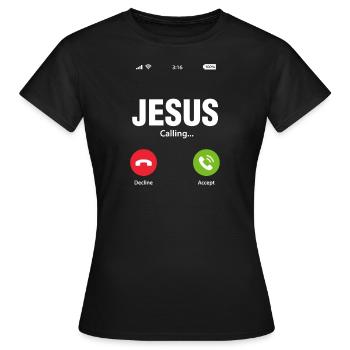 Jésus - T-shirt Femme - noir - Devant - AI Model Female 172 dark (172cm)