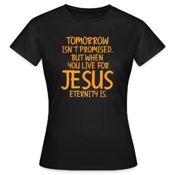 Jesus - Frauen T-Shirt - Schwarz - Vorne - AI Model Female 172 dark (172cm)