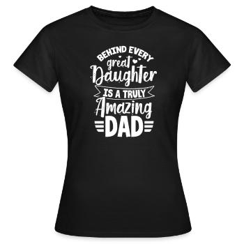 père et fille - T-shirt Femme - noir - Devant - AI Model Female 172 dark (172cm)