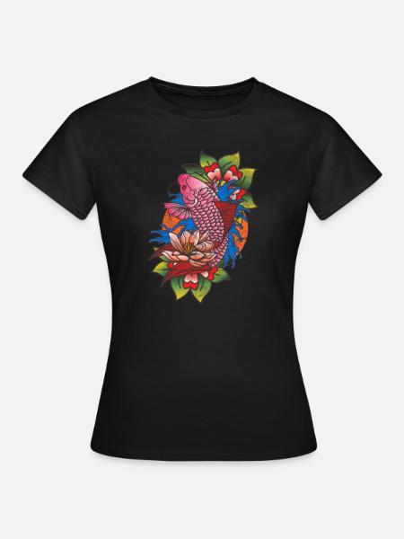 Tattoo tattooed tattoos tattoo koi gift - Women's T-Shirt - black