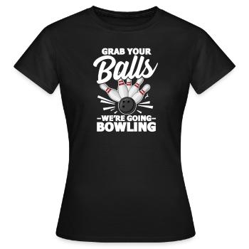 Bowling - Frauen T-Shirt - Schwarz - Vorne - AI Model Female 172 dark (172cm)