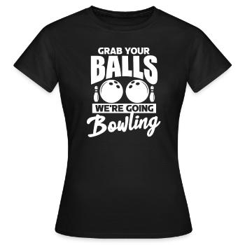 Bowling - Frauen T-Shirt - Schwarz - Vorne - AI Model Female 172 dark (172cm)