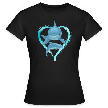 Delfin - T-shirt Femme - noir - Devant - AI Model Female 172 dark (172cm)