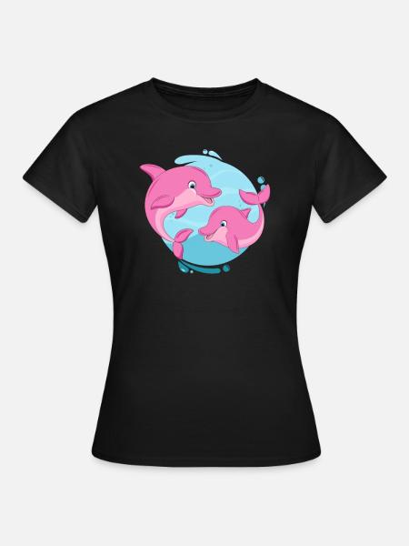 Delfin Meer Delphin Meer Delfine Geschenk - Frauen T-Shirt - Schwarz