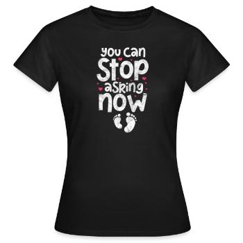 Grossesse Bébé Enceinte Ventre de bébé Cadeau - T-shirt Femme - noir - Devant - AI Model Female 172 dark (172cm)