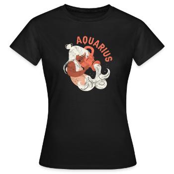 Verseau - T-shirt Femme - noir - Devant - AI Model Female 172 dark (172cm)