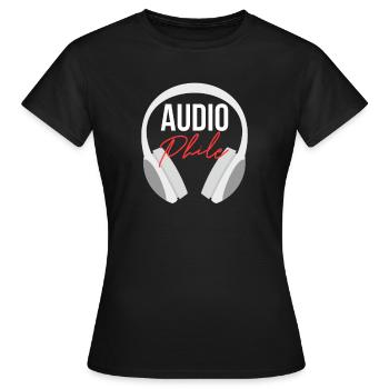 Audiophil Audio Musik Analog Kopfhöhrer Geschenk - Frauen T-Shirt - Schwarz - Vorne - AI Model Female 172 dark (172cm)