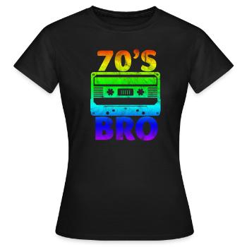 70er Jahre - Frauen T-Shirt - Schwarz - Vorne - AI Model Female 172 dark (172cm)