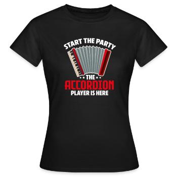 Accordéon - T-shirt Femme - noir - Devant - AI Model Female 172 dark (172cm)