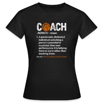 Basket-ball coach - T-shirt Femme - noir - Devant - AI Model Female 172 dark (172cm)