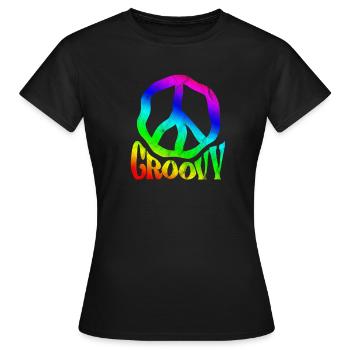 Hippie - T-shirt Femme - noir - Devant - AI Model Female 172 dark (172cm)