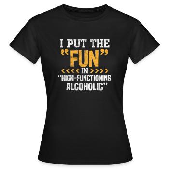 Alcool - T-shirt Femme - noir - Devant - AI Model Female 172 dark (172cm)