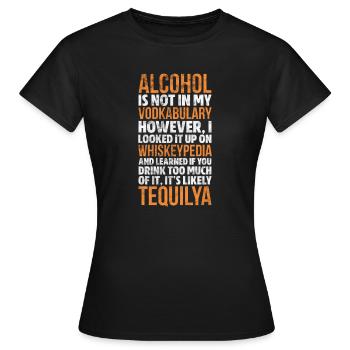 Alcool - T-shirt Femme - noir - Devant - AI Model Female 172 dark (172cm)