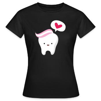 Zahnarzt Zahn Zahnärztin Dentist Zähne Geschenk - Frauen T-Shirt - Schwarz - Vorne - AI Model Female 172 dark (172cm)