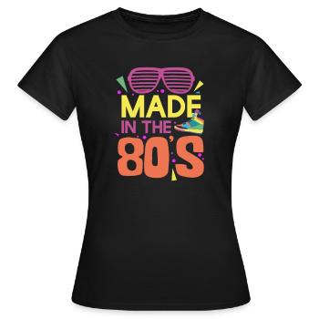 Années 80 - T-shirt Femme - noir - Devant - AI Model Female 172 dark (172cm)