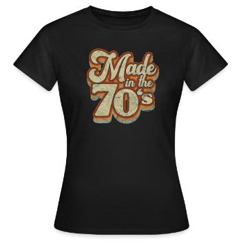 Années 70 - T-shirt Femme - noir - Devant - AI Model Female 172 dark (172cm)