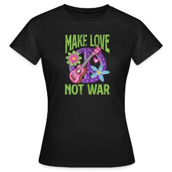 Hippie - Frauen T-Shirt - Schwarz - Vorne - AI Model Female 172 dark (172cm)