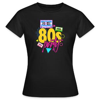 Années 80 - T-shirt Femme - noir - Devant - AI Model Female 172 dark (172cm)