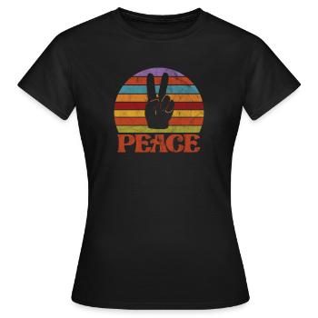 Hippie - Frauen T-Shirt - Schwarz - Vorne - AI Model Female 172 dark (172cm)
