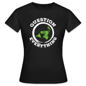 Plat Terre Flat Earth Conspiration Cadeau - T-shirt Femme - noir - Devant - AI Model Female 172 dark (172cm)