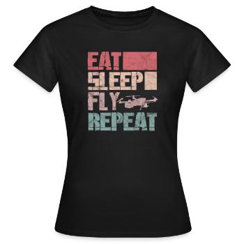 Drohne - Frauen T-Shirt - Schwarz - Vorne - AI Model Female 172 dark (172cm)