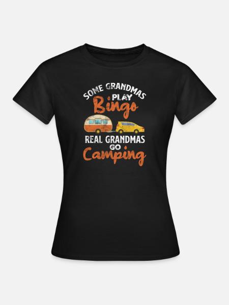 Camping Oma - Frauen T-Shirt - Schwarz
