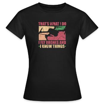 Drohne - Frauen T-Shirt - Schwarz - Vorne - AI Model Female 172 dark (172cm)