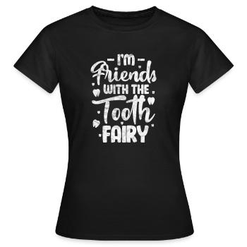 Dentiste dentiste Dentiste Dentist Cadeau - T-shirt Femme - noir - Devant - AI Model Female 172 dark (172cm)