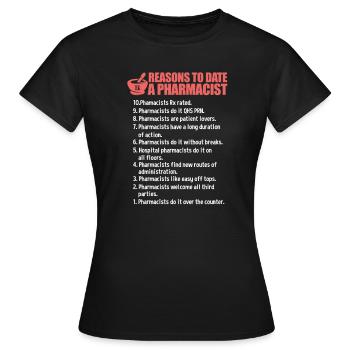Pharmacie pharmacie pharmacienne cadeau - T-shirt Femme - noir - Devant - AI Model Female 172 dark (172cm)