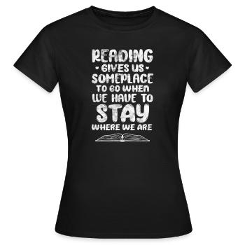Read - Women's T-Shirt - black - Front - AI Model Female 172 dark (172cm)